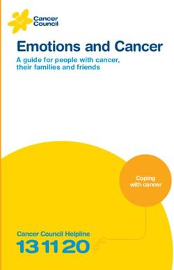 Emotions and Cancer A guide for people with cancer, their families and friends - Coping