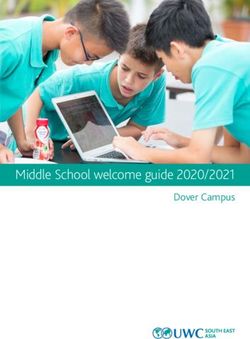 Middle School welcome guide 2020/2021 - Dover Campus - UWCSEA