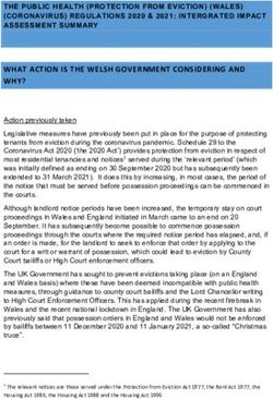 THE PUBLIC HEALTH (PROTECTION FROM EVICTION) (WALES) (CORONAVIRUS) REGULATIONS 2020 & 2021: INTERGRATED IMPACT ASSESSMENT SUMMARY