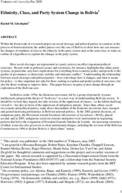 Ethnicity, Class, and Party System Change in Bolivia1