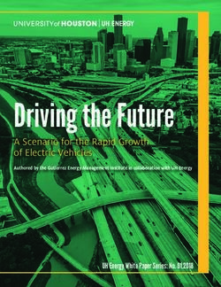 Driving the Future A Scenario for the Rapid Growth of Electric Vehicles - UH Energy White Paper Series: No. 01.2018 - UH Law ...