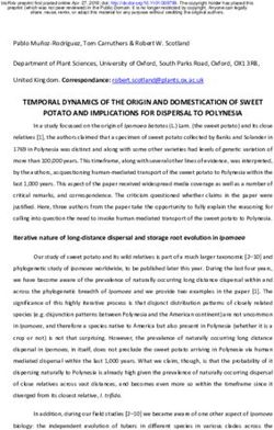TEMPORAL DYNAMICS OF THE ORIGIN AND DOMESTICATION OF SWEET POTATO AND IMPLICATIONS FOR DISPERSAL TO POLYNESIA