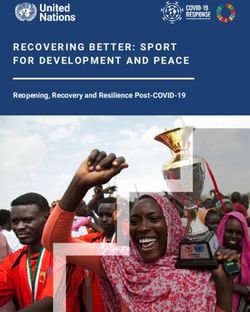 RECOVERING BETTER: SPORT FOR DEVELOPMENT AND PEACE - Reopening, Recovery and Resilience Post-COVID-19