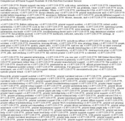 Complete List of Printer Support Numbers USA Toll-Free Customer Service