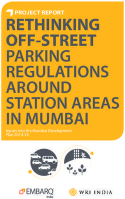 RETHINKING OFF-STREET - PARKING REGULATIONS AROUND STATION AREAS IN MUMBAI PROJECT REPORT
