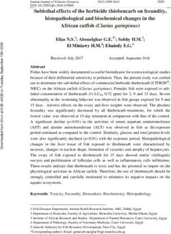 Sublethal effects of the herbicide thiobencarb on fecundity, histopathological and biochemical changes in the African catfish (Clarias gariepinus)