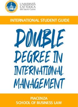 DOUBLE DEGREE IN INTERNATIONAL - INTERNATIONAL STUDENT GUIDE - Università Cattolica