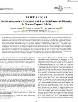 BRIEF REPORT Social Anhedonia is Associated with Low Social Network Diversity in Trauma-Exposed Adults