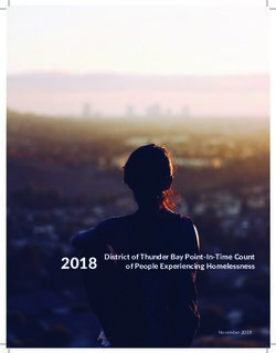 2018 District of Thunder Bay Point-In-Time Count of People Experiencing Homelessness