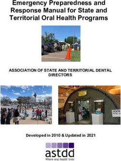 Emergency Preparedness and Response Manual for State and Territorial Oral Health Programs - ASSOCIATION OF STATE AND TERRITORIAL DENTAL DIRECTORS ...