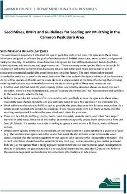 Seed Mixes, BMPs and Guidelines for Seeding and Mulching in the Cameron Peak Burn Area - Larimer County