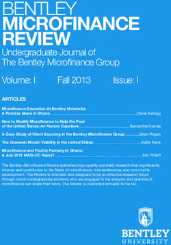 BENTLEY MICROFINANCE REVIEW - Undergraduate Journal of The Bentley Micro!nance Group Volume: I