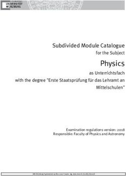 Physics Subdivided Module Catalogue for the Subject