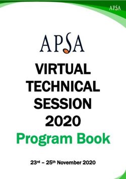 VIRTUAL TECHNICAL SESSION - 2020 Program Book 23rd - 25th November 2020 - APSA Seed