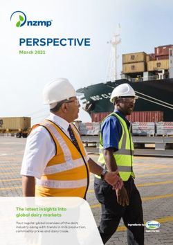 PERSPECTIVE March 2021 - The latest insights into global dairy markets Your regular global overview of the dairy industry along with trends in ...