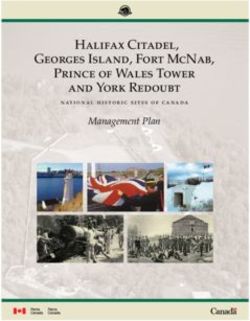 HALIFAX CITADEL, GEORGES ISLAND, FORT MCNAB, PRINCE OF WALES TOWER AND YORK REDOUBT - MANAGEMENT PLAN