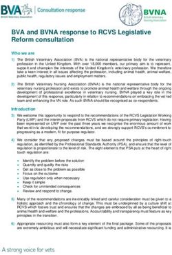 BVA and BVNA response to RCVS Legislative Reform consultation - British Veterinary Association