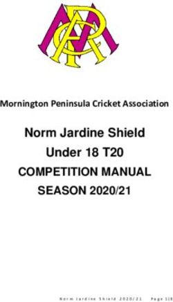 Norm Jardine Shield Under 18 T20 - COMPETITION MANUAL SEASON 2020/21 Mornington Peninsula Cricket Association - Mornington Peninsula ...