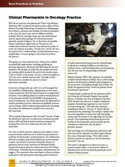 Clinical Pharmacists in Oncology Practice - ASCO Journals