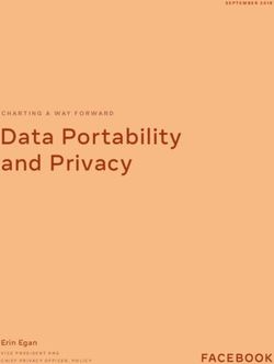 Data Portability and Privacy - CHARTING A WAY FORWARD - Erin Egan - About Facebook