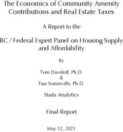 The Economics of Community Amenity Contributions and Real Estate Taxes - BC / Federal Expert Panel on Housing Supply and Affordability