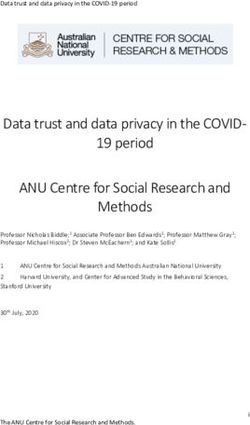 Data trust and data privacy in the COVID- 19 period ANU Centre for Social Research and Methods