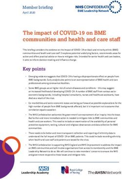 The impact of COVID-19 on BME communities and health and care staff