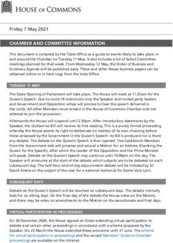 CHAMBER AND COMMITTEE INFORMATION - Friday 7 May 2021