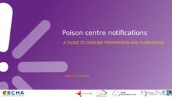 Poison centre notifications - A GUIDE TO DOSSIER PREPARATION AND SUBMISSION - Poison Centres