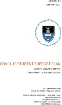 COVID-19 STUDENT SUPPORT PLAN - STUDENT WELLNESS SERVICE