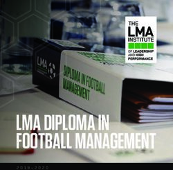 LMA DIPLOMA IN FOOTBALL MANAGEMENT - League Managers Association