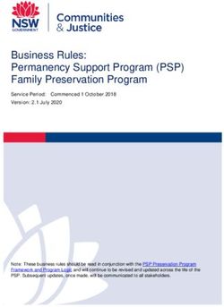 Business Rules: Permanency Support Program (PSP) Family Preservation Program