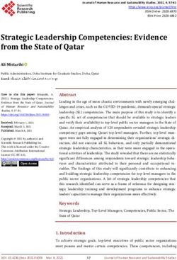 Strategic Leadership Competencies: Evidence from the State of Qatar - Scientific Research ...