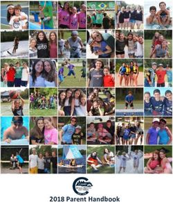 2018 Parent Handbook - Camp B'nai Brith of Ottawa