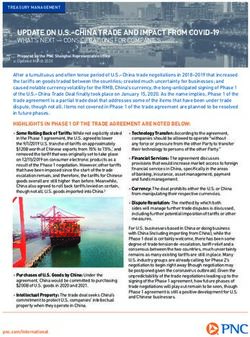 UPDATE ON U.S.-CHINA TRADE AND IMPACT FROM COVID-19 - PNC ...