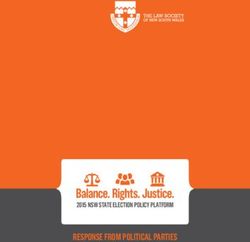 RESPONSE FROM POLITICAL PARTIES - 2015 NSW STATE ELECTION POLICY PLATFORM