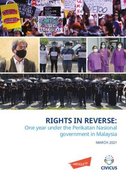 RIGHTS IN REVERSE: One year under the Perikatan Nasional government in Malaysia MARCH 2021 - Civicus