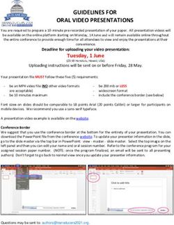 GUIDELINES FOR ORAL VIDEO PRESENTATIONS