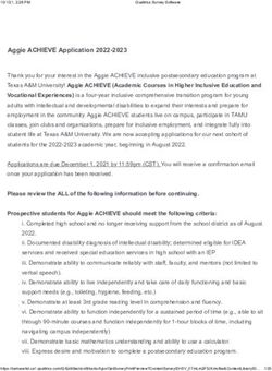 Aggie ACHIEVE Application 2022-2023 - Texas A&M University