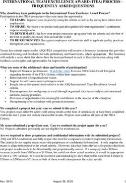 INTERNATIONAL TEAM EXCELLENCE AWARD (ITEA) PROCESS - FREQUENTLY ASKED QUESTIONS - ASQ