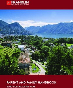 PARENT AND FAMILY HANDBOOK - 2020-2021 ACADEMIC YEAR