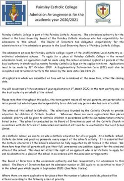 Painsley Catholic College Admission Arrangements for the academic year 2020/2021