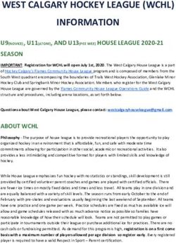 WEST CALGARY HOCKEY LEAGUE (WCHL) INFORMATION