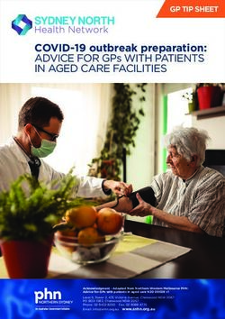 COVID-19 outbreak preparation: ADVICE FOR GPs WITH PATIENTS IN AGED CARE FACILITIES