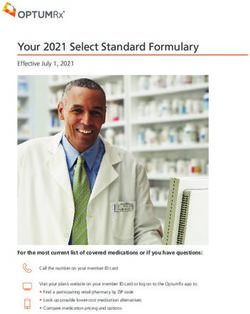 Your 2021 Select Standard Formulary - Effective July 1, 2021