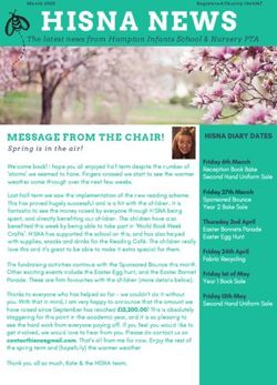 HISNA NEWS MESSAGE FROM THE CHAIR! - Spring is in the air! - Hampton Junior school
