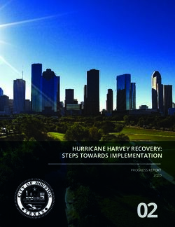 HURRICANE HARVEY RECOVERY: STEPS TOWARDS IMPLEMENTATION - PROGRESS REPORT 2020 - City of Houston