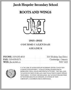 ROOTS AND WINGS Jacob Hespeler Secondary School