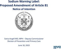 Sodium Warning Label: Proposed Amendment of Article 81 - Notice of Intention - Sonia Angell MD, MPH - Deputy Commissioner