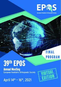 39th EPOS FINAL PROGRAM - EPOS 2021